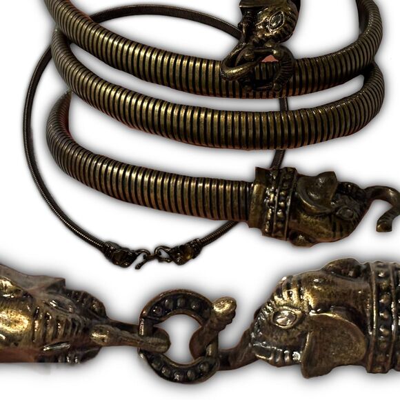 Vintage 1970s Bergere Elephant Gaspipe Belt